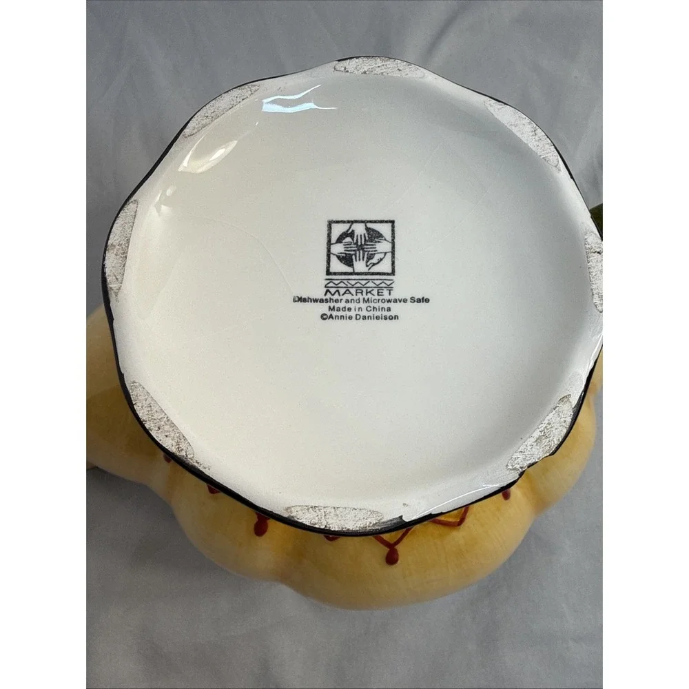 MWW Market Annie Danielson Pumpkin Teapot Fruit Pear Lid Fall Harvest Ceramic